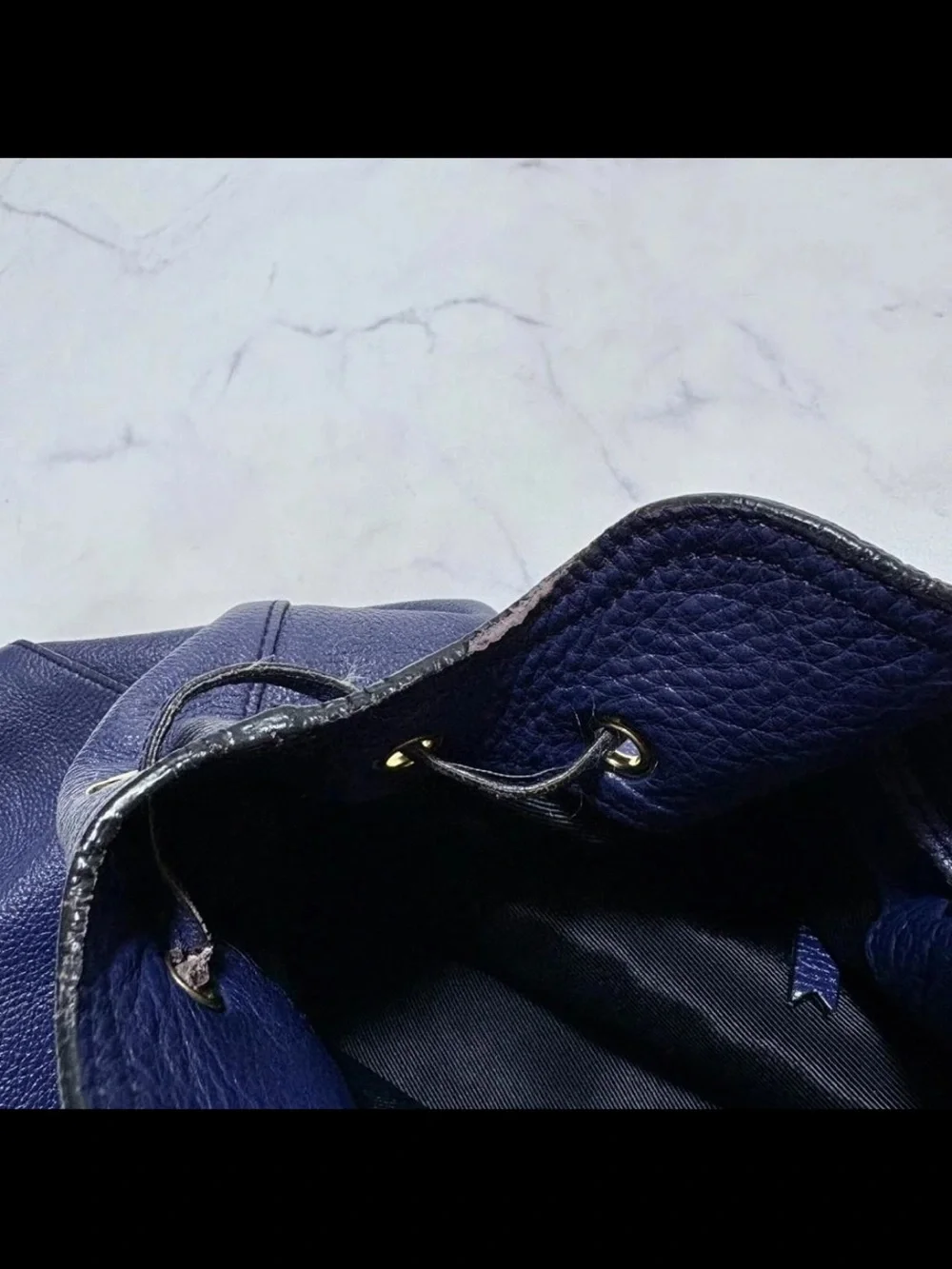 Mulberry Navy Leather Braided Handle Tote Bag